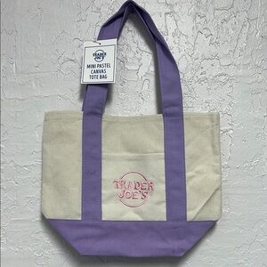 Trader Joe’s Lavender and Cream Spring Pastel Canvas Tote Bag